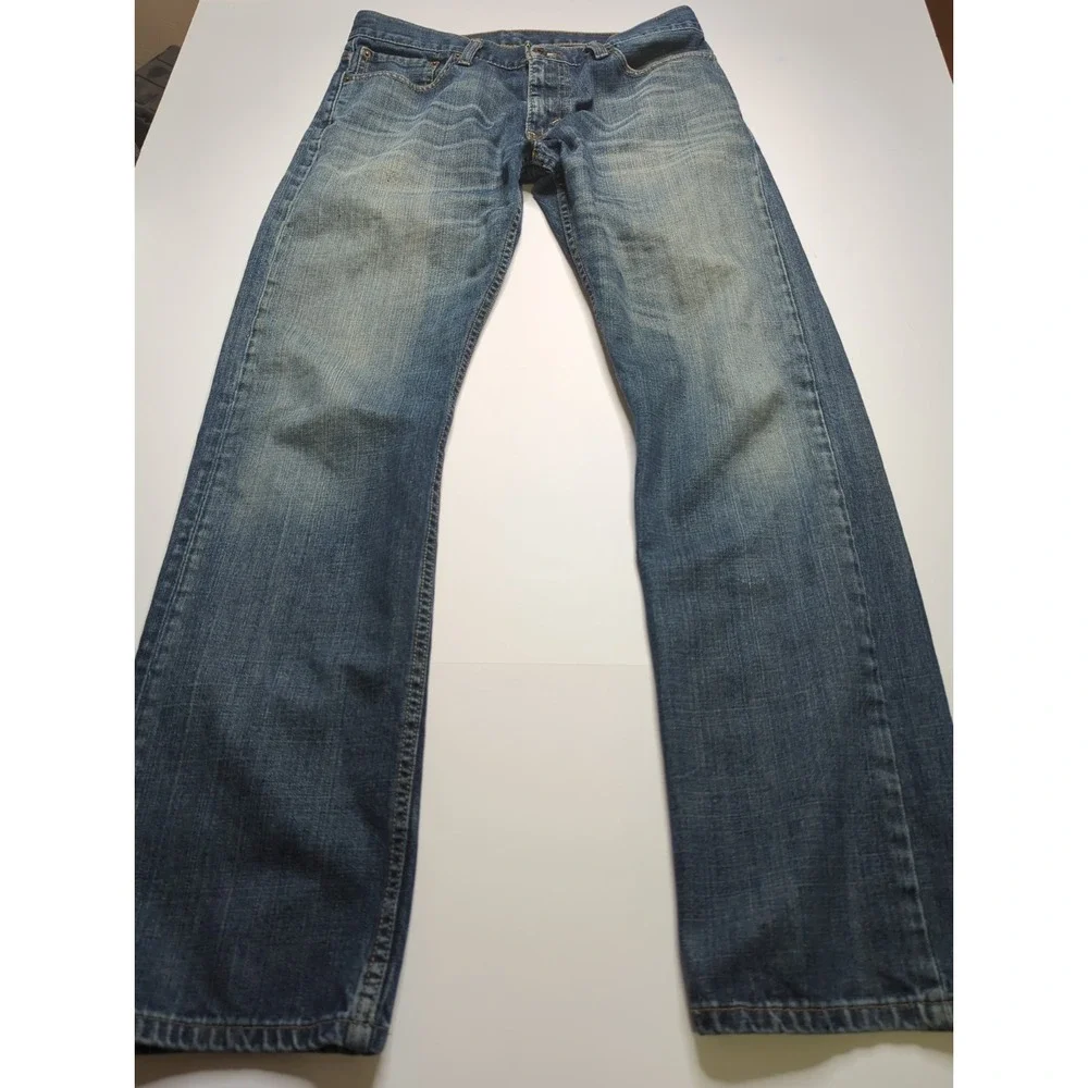 Lot of 2 Levis 514 Straight Leg Mens Jeans 34x34 Denim Medium Wash Fade Bundle